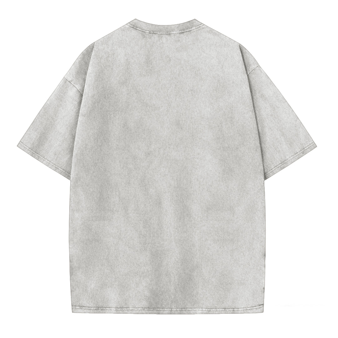 Vintage Space Cat Graphic Washed T-Shirt